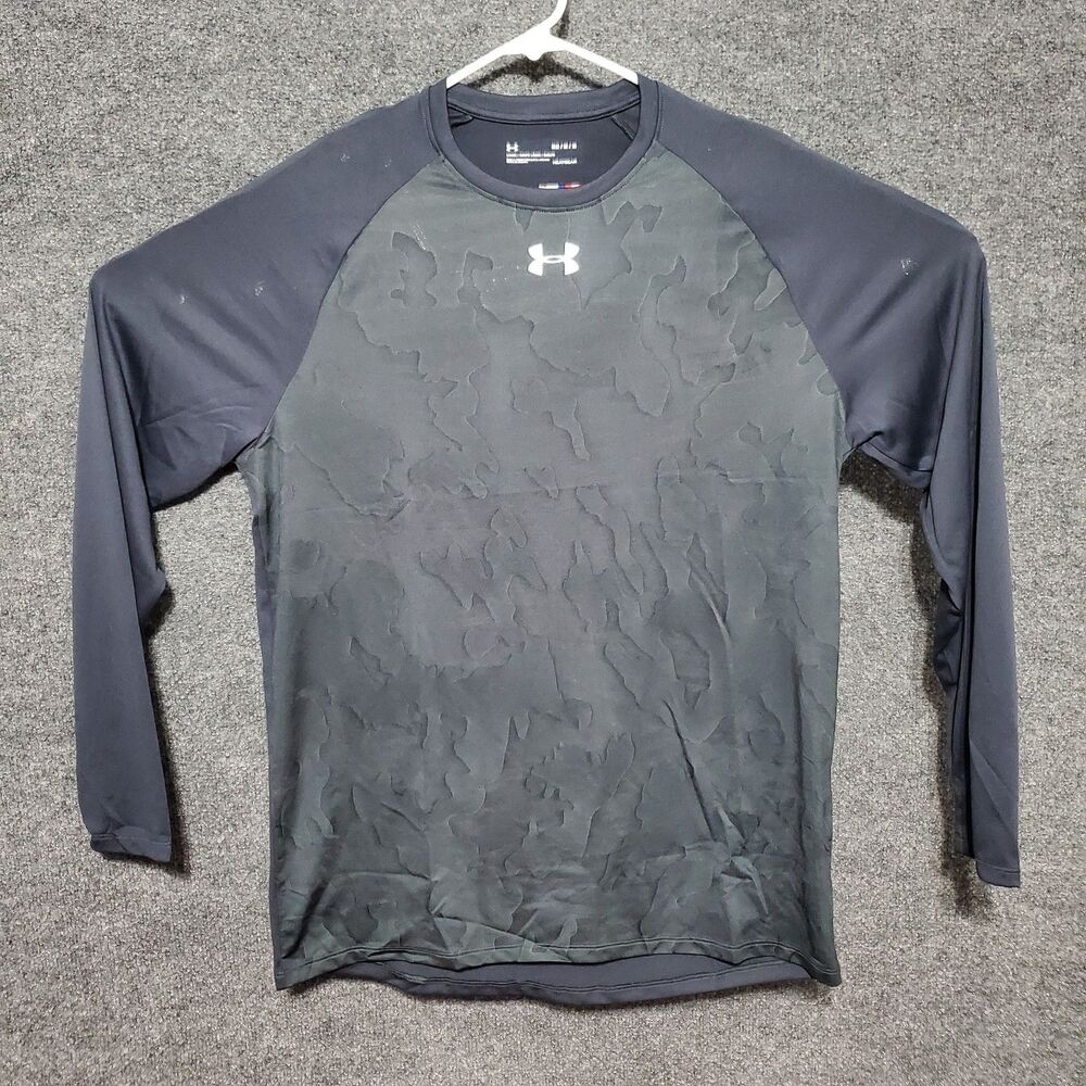 Under Armour Shirt Mens M Locker Jacquard Camo Heat Gear Long Sleeve Athletic
